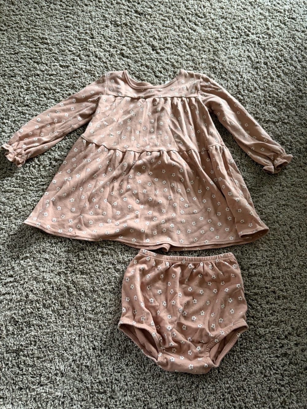 Quincy Mae Pink Floral Long-Sleeve Pajama Dress & Bloomer Set
